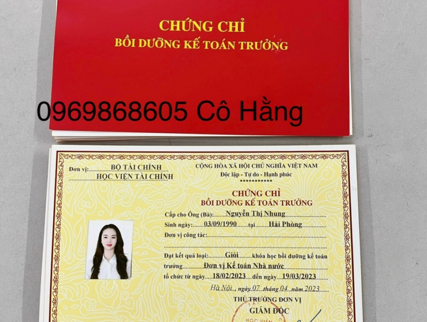 Cấp chứng chỉ kế toán trưởng cấp tốc tại hà nội - 0969868605