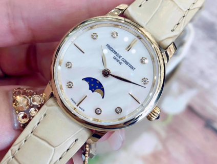 ĐH Nữ Frederique Constant Diamond Moonphase - Mặt Khảm Trai - fullbox.