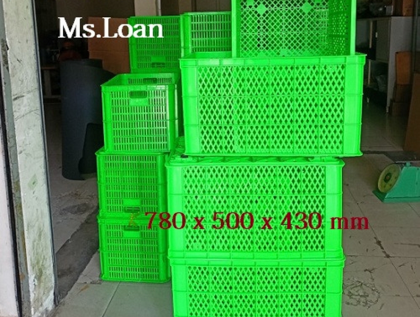 Sóng nhựa đựng hàng có 5 bánh xe, sóng nhựa hở hs0199 / 0963 839 593