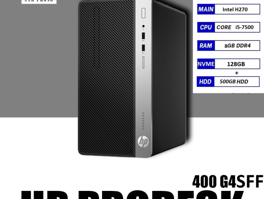 Bộ PC HP ProDesk 400 G4 SFF Core i5-7500 Ram 8GB SSD 128GB + HDD 500GB