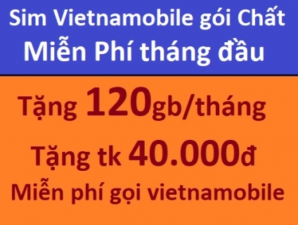Sim đẹp Vietnamobile gói CHẤT Tặng 120GB+ tk 40k giá từ 100k, Đuôi đẹp