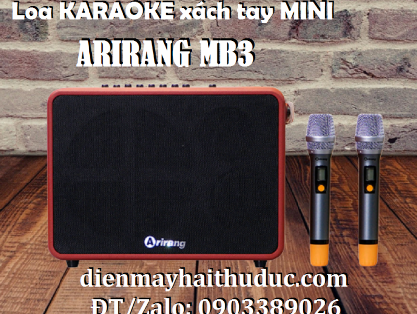 Loa xách tay Mini Arirang MB3 kèm 2 Micro không dây UHF