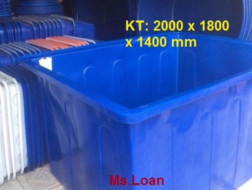 Thùng nhựa đựng nước 2000l, thùng chữ nhật nuôi cá / 0963.839.593 Loan