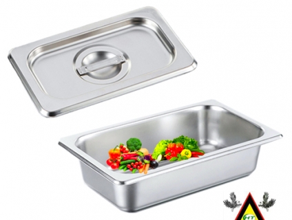 Khay đựng topping inox - khay Inox GN 1/3