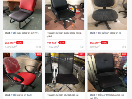 Thanh lý kho bàn ghế văn phòng cũ hơn 100 cái hàng đẹp mới 93%