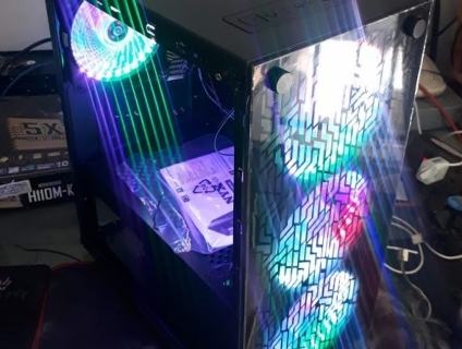 Vỏ case Xigmatek NYX, 2 mặt kính, kèm 4 fan led