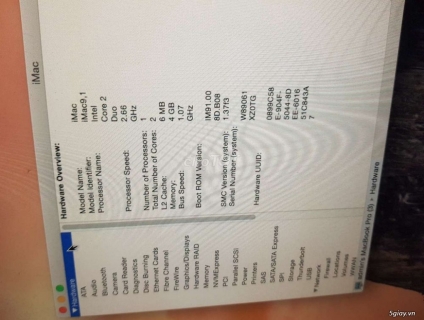 Imac 2009, core2 duo, 500gb 4gb, chạy ngon lành