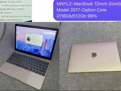 Bán macbook 12' 2017 i7 16gb 512gb 99%
