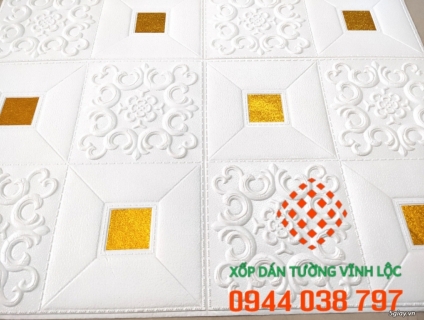 xốp dán tường hoa văn kim tuyến