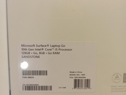 Surface Laptop Go I5/8/128 New Fullbox