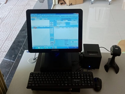 Bộ máy tính tiền cảm ứng bằng mã vạch cho Siêu thị mini tại Hà Tĩnh