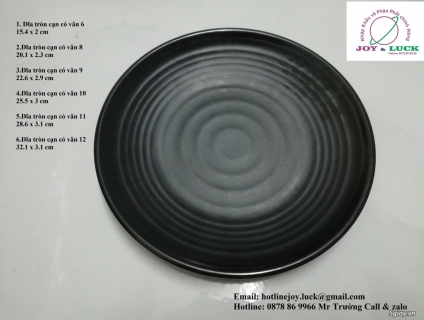 Chuyên Cung cấp chén dĩa nhựa 100% Melamine ĐEN Nhám kiểu Nhật - Hàn
