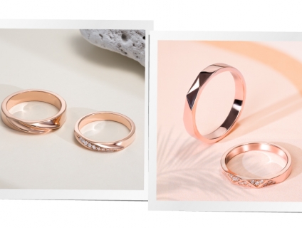 NHẪN CƯỚI VÀNG HỒNG 18K