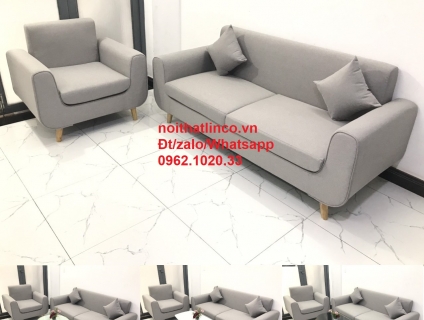 SOFA phòng khách HCM | Ghế salon băng xám ghi trắng hiện đại nhà ở SG
