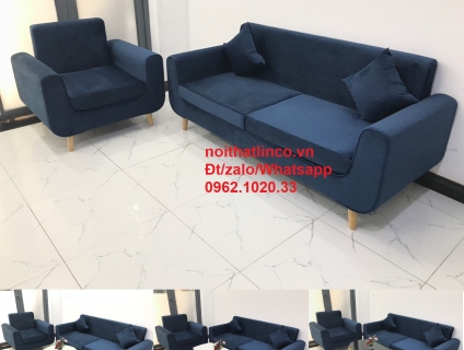 SOfa băng phòng khách HCM | Ghế salon xanh nhung đậm hiện đại SG TPHCM