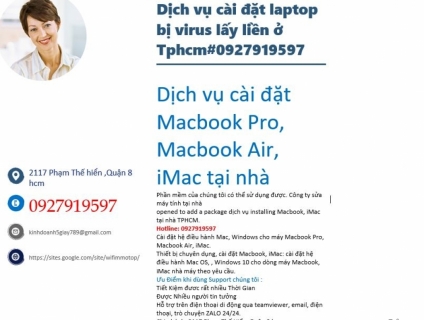 Dịch vụ cài đặt laptop bị virus lấy liền ở Tphcm#0927919597