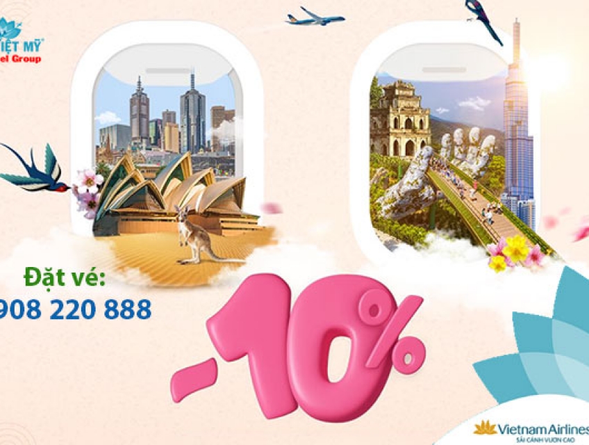 Vietnam Airlines ưu đãi giảm 10% giá vé đi Úc