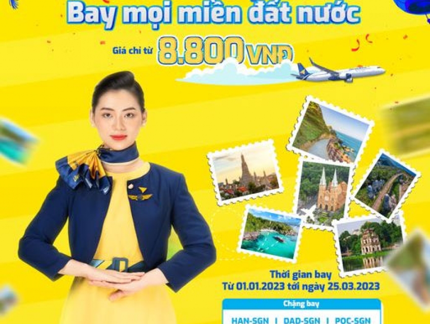 Vietravel Airlines ưu đãi vé bay Tết giá chỉ từ 8.800đ