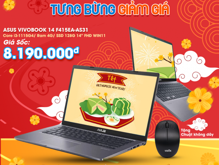 Bến Cát trả góp Laptop Asus Vivobook I3 chỉ cần 820K
