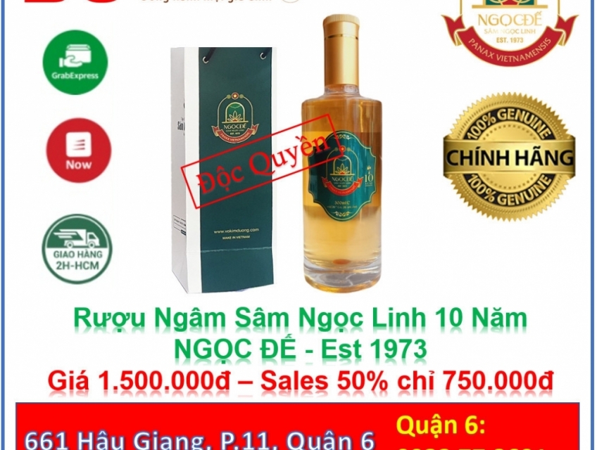 Rượu Sâm Ngọc Linh 10 Năm (Giá Thanh Lý - Ship Giao)