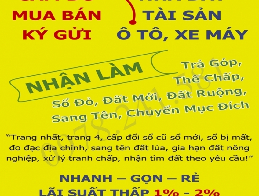 Dịch Vụ Cầm Đồ Cầm Cố Tài Sản Nhà Đất, Sổ Đỏ Sổ Hồng, Ô Tô Xe Máy
