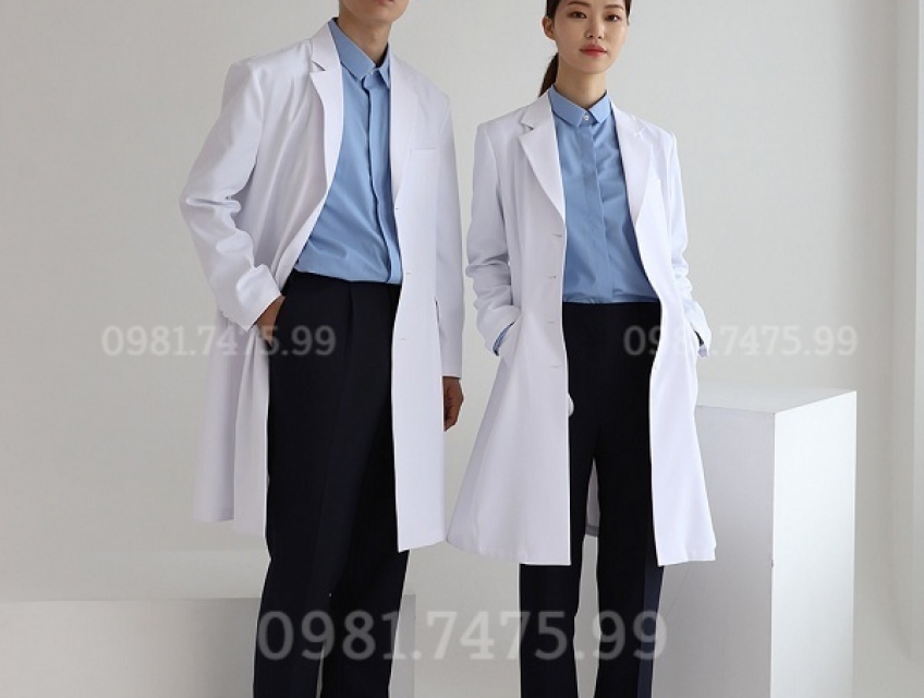 Mẫu áo blouse bác sĩ nam thời trang, chuyên nghiệp, có sẵn mẫu thực tế