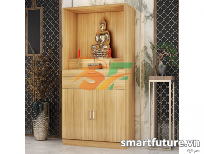 Tủ thờ gỗ công nghiệp đa dạng về kiểu dáng và màu sắc