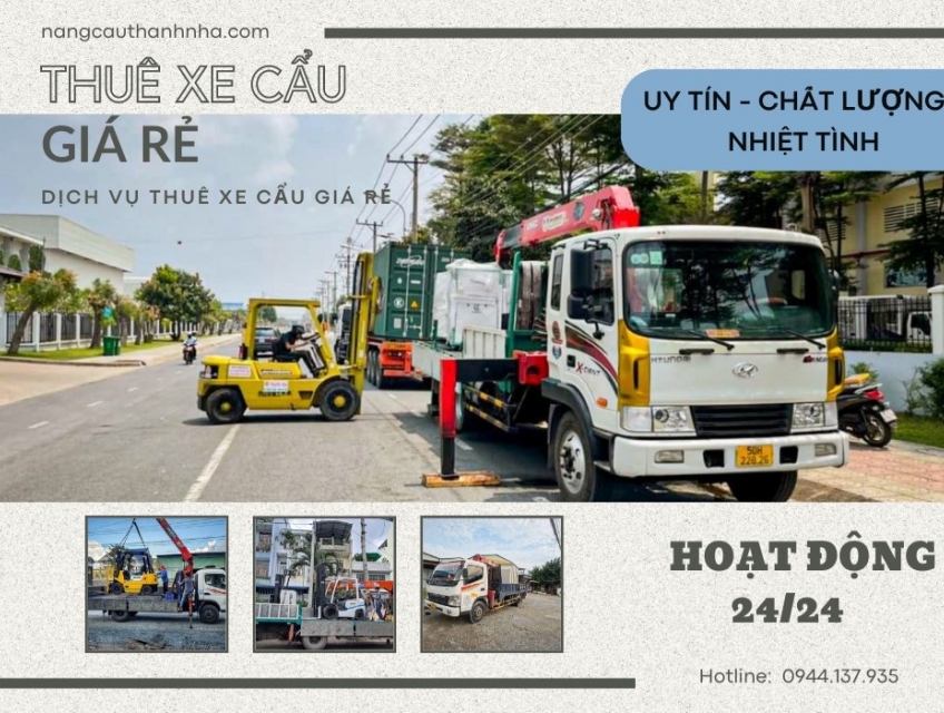 Cho thuê xe cẩu chuyển hàng tại huyện Củ Chi | 24/7 - Nhanh chóng