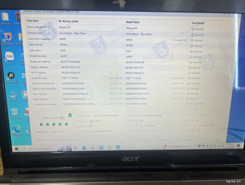iPhone Xs 64G Silver