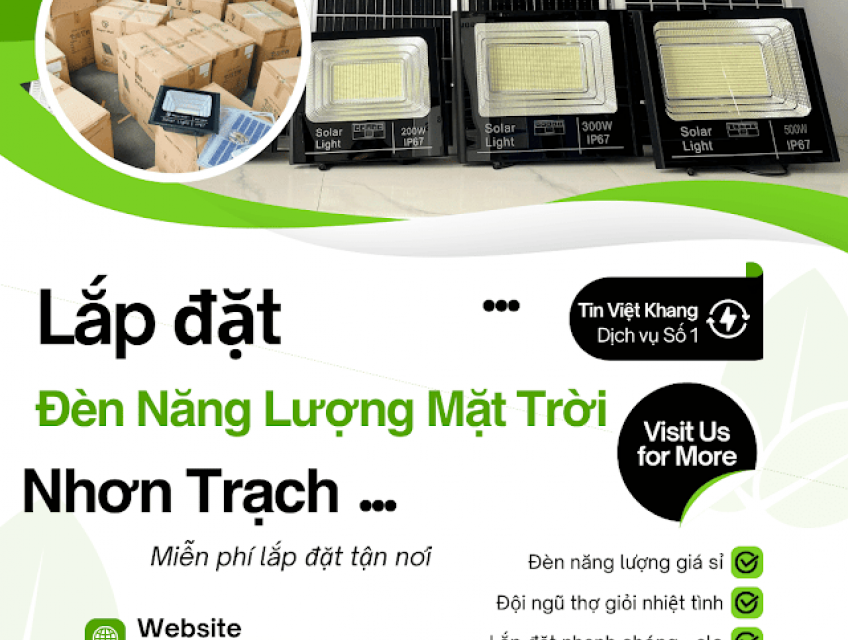 Lắp đèn năng lượng mặt trời nhơn trạch - 0918025685 Tin Việt Khang