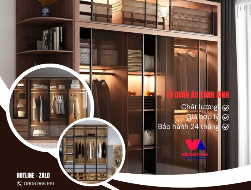 Tủ quần áo cánh kính đẹp giá rẻ