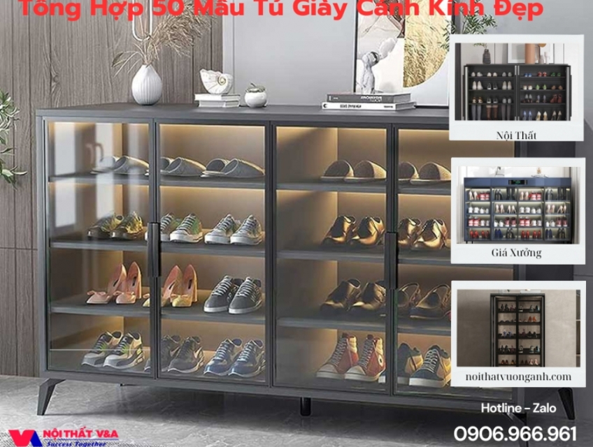 Xưởng gia công tủ giày cánh kính theo yêu cầu