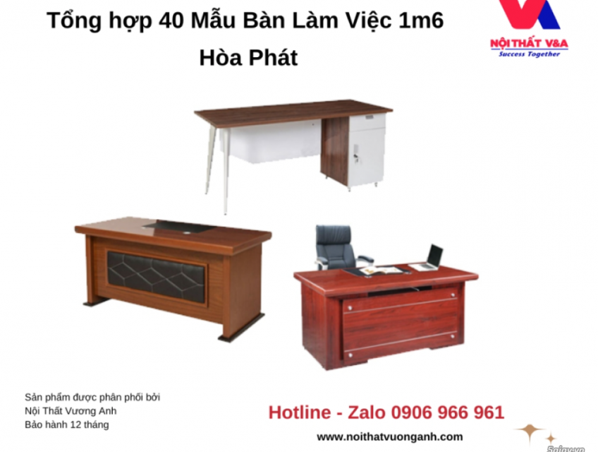40 mẫu bàn làm việc 1m6 Hòa Phát chính hãng
