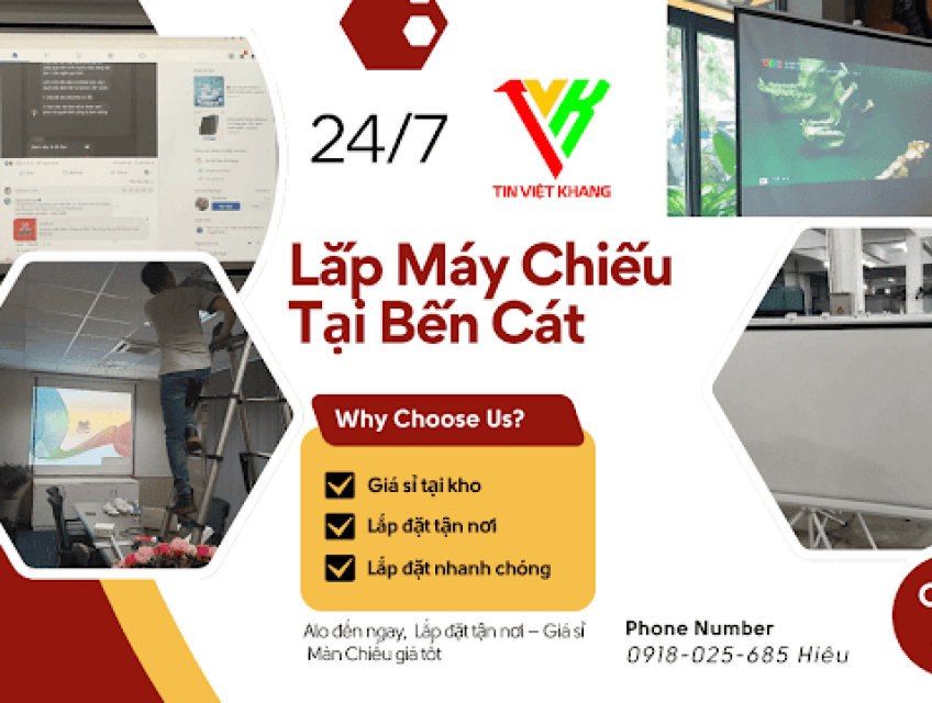 Lắp Máy Chiếu Bến Cát - 0918025685 Tin Việt Khang