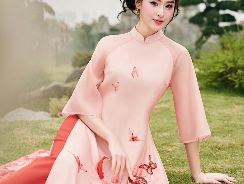 Áo dài Cách Tân Tết 2025 Hồ Điệp Hoa - Áo dài Hồng Điệp