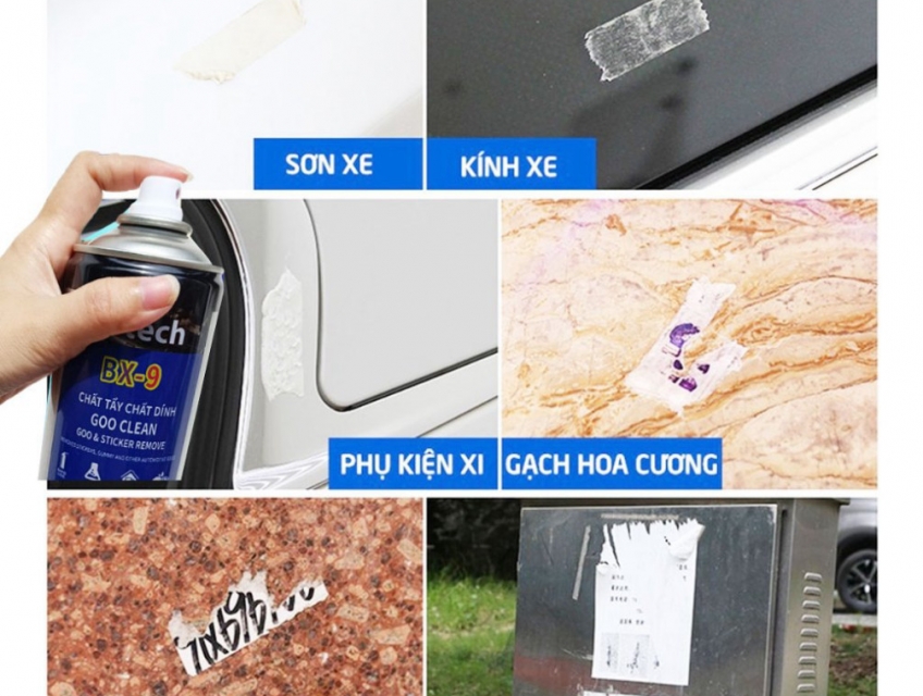 Tẩy keo băng dính decal nhựa đường O'Tech BX-9 (450ml) - Không hư sơn