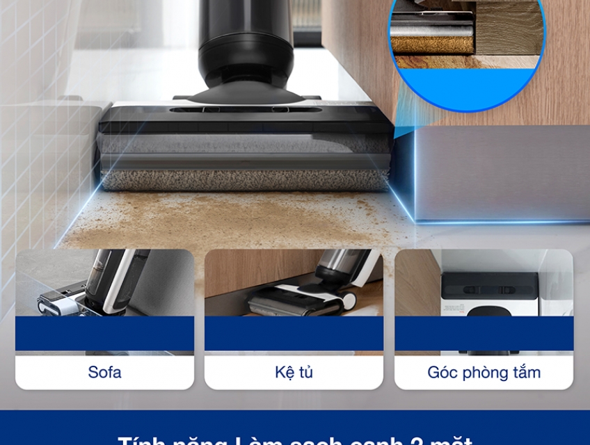 Máy hút bụi lau nhà S6 Flash Dry loại bỏ đến 99,97% bụi bẩn