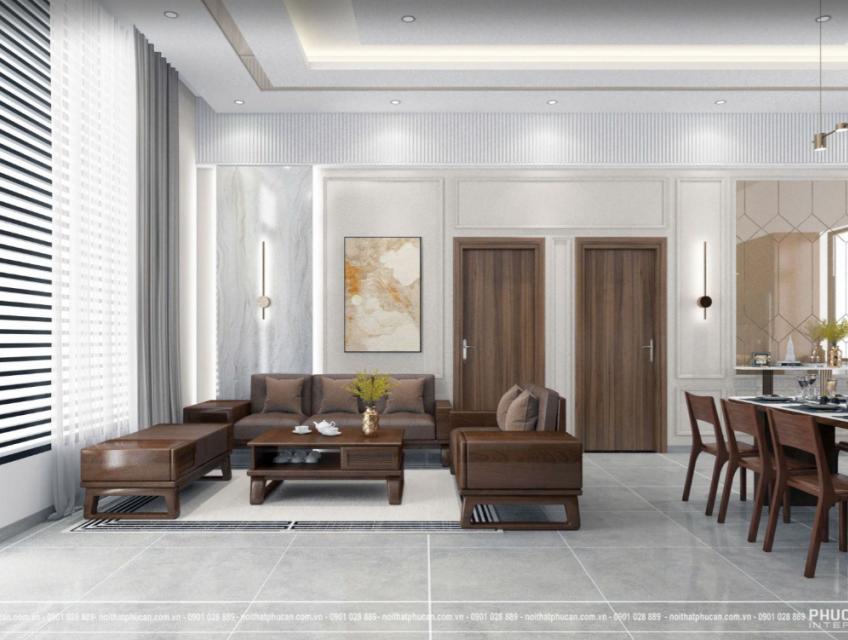 Trang trí nội thất phòng khách chung cư sang trọng hiện đại