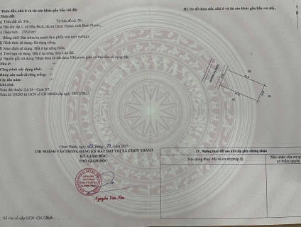 Bán lô đất Khu Tái Định Cư Nha Bích, Chơn Thành, Bình Phước