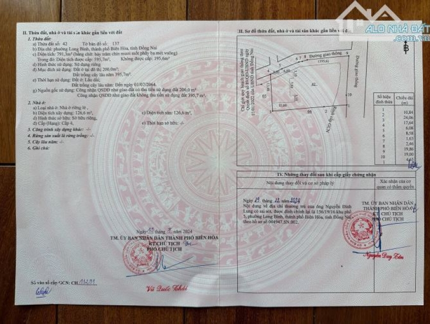 Bán gấp lô đất 2 mặt tiền đường giao thông, vị trí đẹp tại Biên