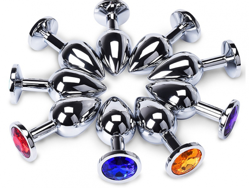 Phích cắm h.ậ.u m.ô.n Inox đế pha lê