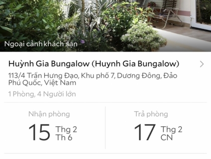 Cần nhượng lại 01 phòng 04 người tại PHÚ QUỐC (Huỳnh Gia Bungalow) 600
