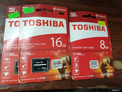 Thanh lý thẻ nhớ toshiba class 10 microSDHC 8g và 16g bh 5 năm !!!