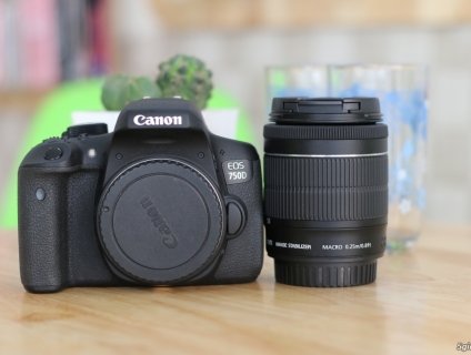 em bán bộ máy canon 750d kèm kít 18-55 stm. như mới.