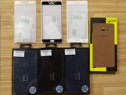 Samsung C9 Pro : Bao da, Miếng dán cường lực full, Miếng da thật