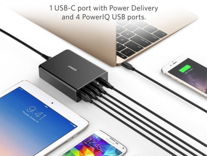 Sạc Anker 5 cổng-60w USB-C Power Delivery