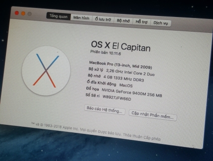 Macbook Pro 13, Mid 2009, 95%