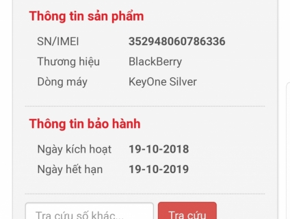 Blackberry keyone chính hãng dauden còn bh 8 tháng fullbox