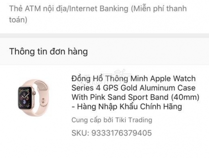 Apple Watch series 4, hàng tiki, hồng, 40mm