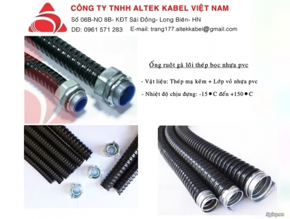 Ống ruột gà sắt phi 25, đầu nối ren ngoài sẵn hàng giá sỉ